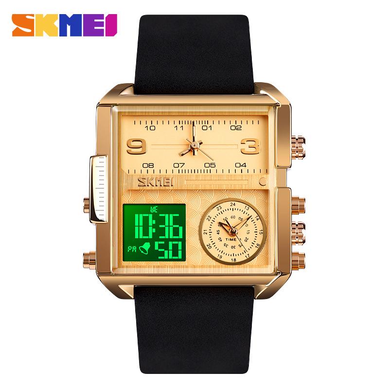 SKMEI Men's Quartz Movement Watches 3 Times Multi-functional Men Sports watch Top Luxury Brand Military Digital Wristwatch reloj
