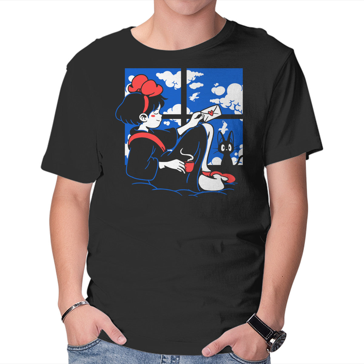 Unisex Crew Neck T-Shirt Delivery Resting Graphic Short Sleeve Casual Tee XS