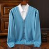 Spring  Autumn Sweater Men's Clothing V-Neck Cardigan Knit Loose Tops Jersey  Pull  Wool Coat