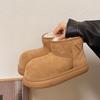 Ugly cute big head snow boots new winter thick-soled velvet short boots thickened warm bread cotton shoes