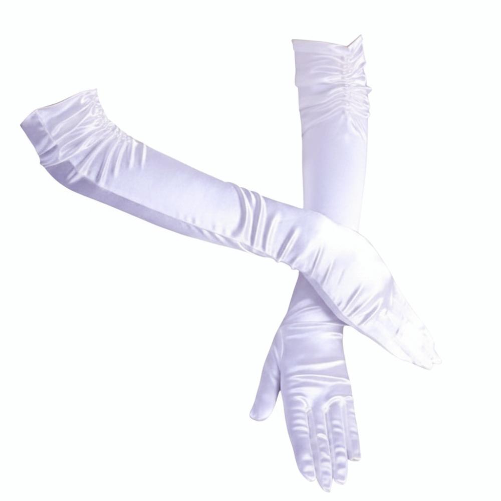 Full Finger Beaded Bridal Gloves Long Satin Gloves Sunscreen Wedding Gloves  Wedding