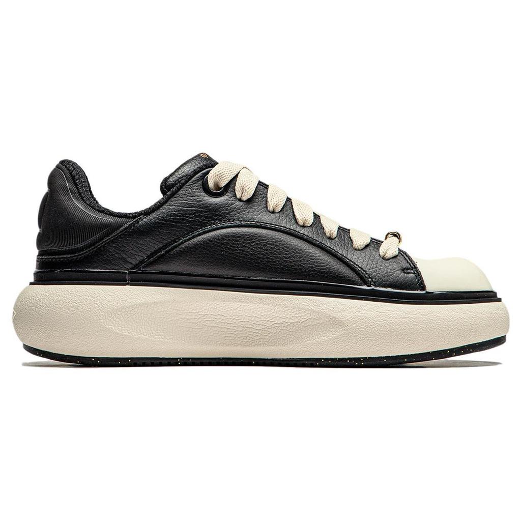 Li Ning Cloud Travel C4D Versatile Comfortable Simple Non-Slip Wear-Resistant Low-Top Lifestyle Casual Shoes Women Casual Shoes Black White AZGU038-2