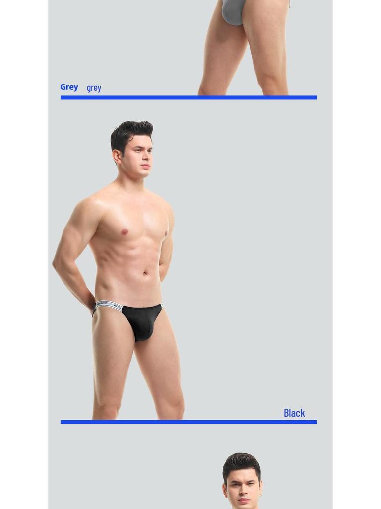 Men's Low Waist Ice Silk Thong: Elastic, Sexy, High Cut, Comfortable Sports Underwear