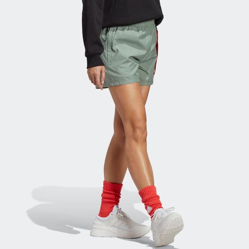Adidas Logo Print Elastic Casual Shorts Women Shorts Green IC0254