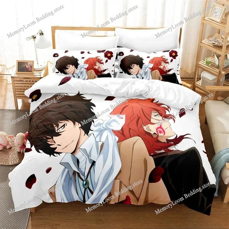 Home Textile Cartoons Bungo Stray Dogs Cover Duvet Cover Pillow Case Boy Girl Polyester Bedding Set King Queen Twin Size