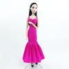 Hot Pink Fashion Doll Dress For Barbie Doll Clothes Outfits Vest Top Mermaid Fishtail Party Gown 1/6 Doll Accessories