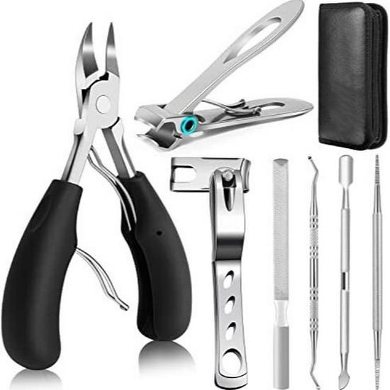 7-Piece Stainless Steel Ingrown Toenail Clipper Set - Thick Nail Pliers & Manicure Tools