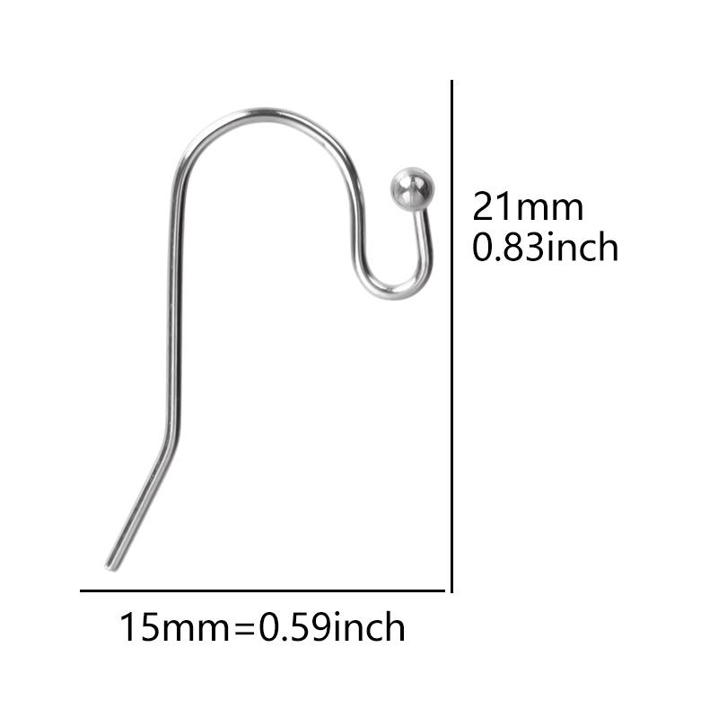 50 Pcs/Lot Wholesale Earrings Jewelry Materials Stainless Steel Hook Hoops Hooks For Women Men Accessories DIY Earring Component