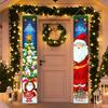 Foldable Christmas Porch Door Banner Polyester Santa Claus Hanging Couplet  Spring Festival