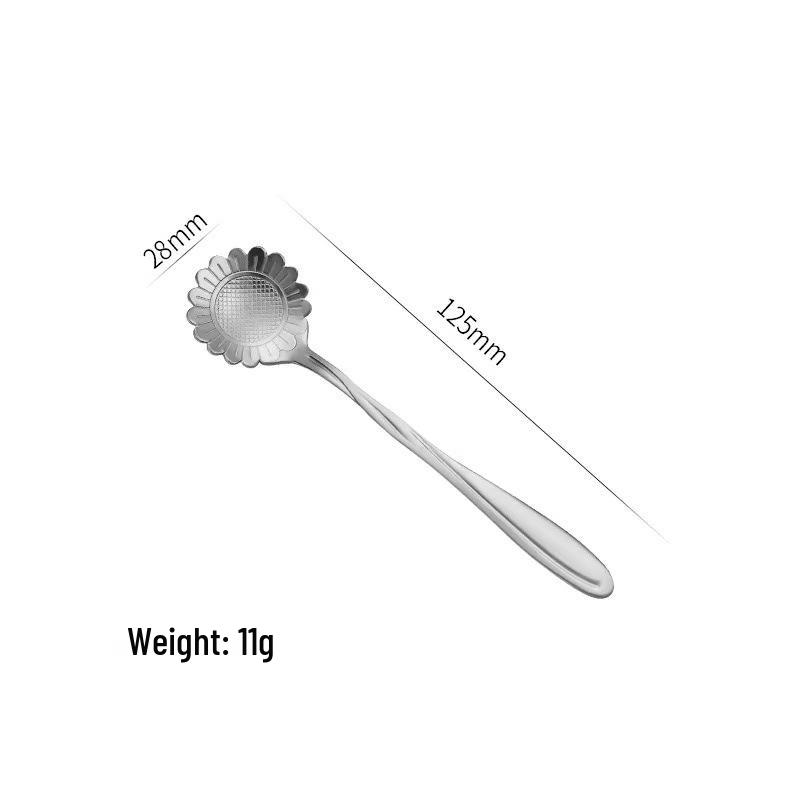 Cherry Blossom Stainless Steel Long Handle Stirring Spoon for Coffee, Dessert, and Honey