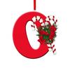 Christmas Acrylic Letter Hanging Decoration Car Rearview Mirror Xmas Tree A to Z Alphabet