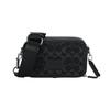 20 Brand Logo Print Zipper Closure Fabric And Leather Shoulder Crossbody Bag Small Men Bags Black CAJ35-SVBK