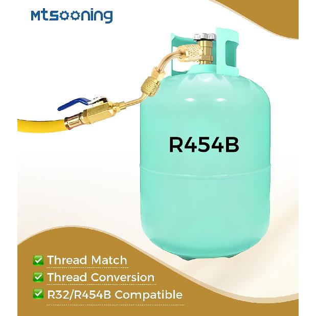 2Pcs 80° R32 R454B Refrigerant Adapter,Low-Loss HVAC Quick Connect Fittings | 1/4" Female To 1/4" Male Reverse Thread Brass Adapter for R-454B/R-32