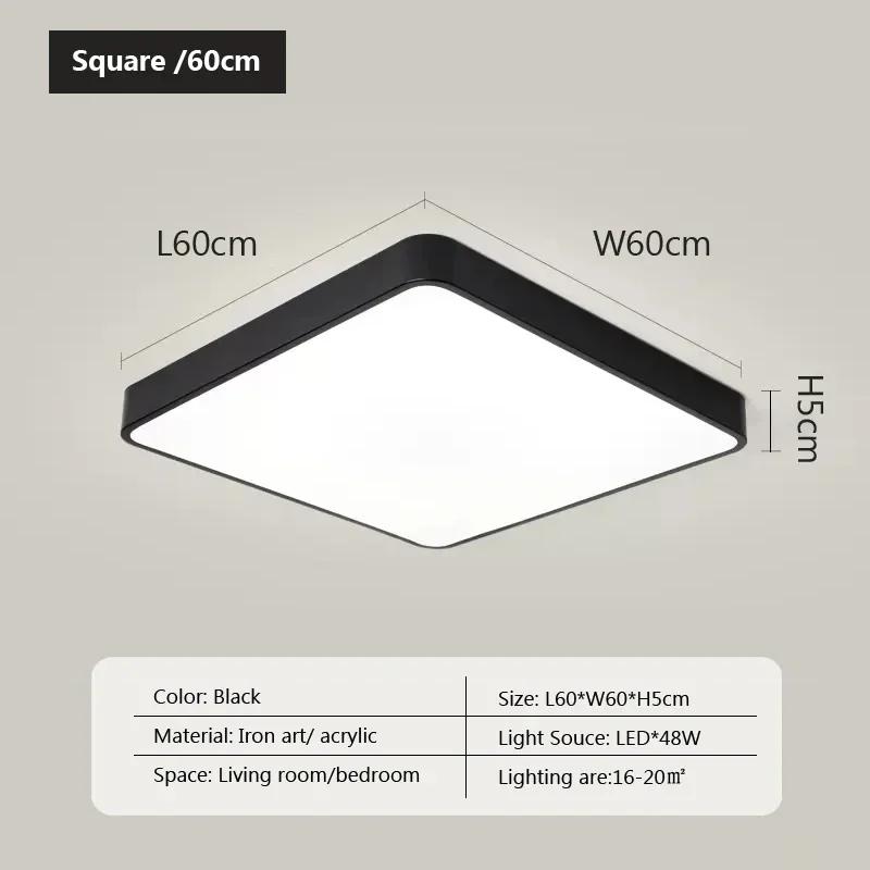 Modern LED Ceiling Light Minimalist Square Black White Decor Lamp For Bedroom Living Room Hall Dining Room Aisle Indoor Lighting