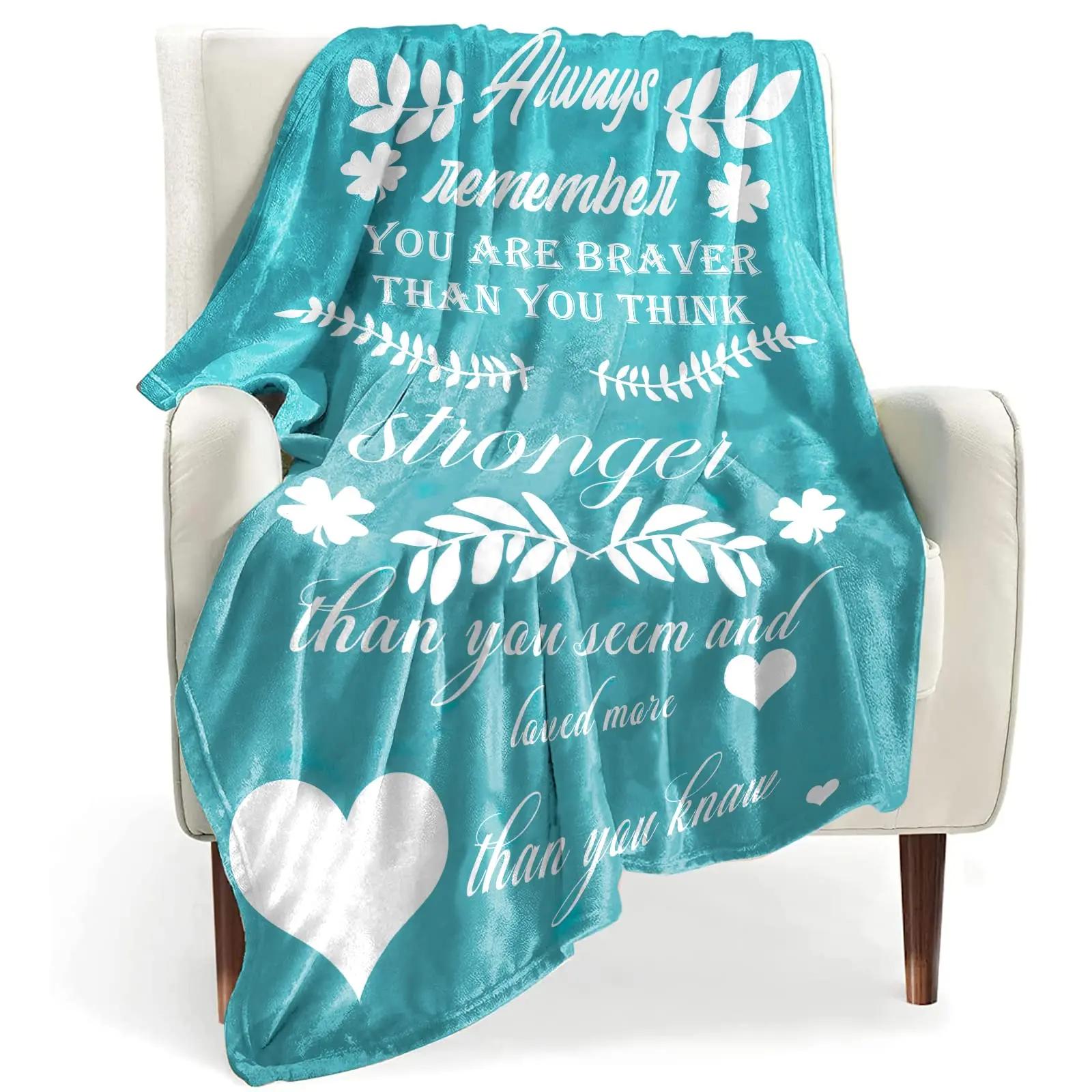 Healing Throw Blanket with Inspirational Thoughts and Prayers- Religious Soft Throw Blanket Inspirational Blankets Caring Gift Size: 75*100cm, Weight: 230 GSM