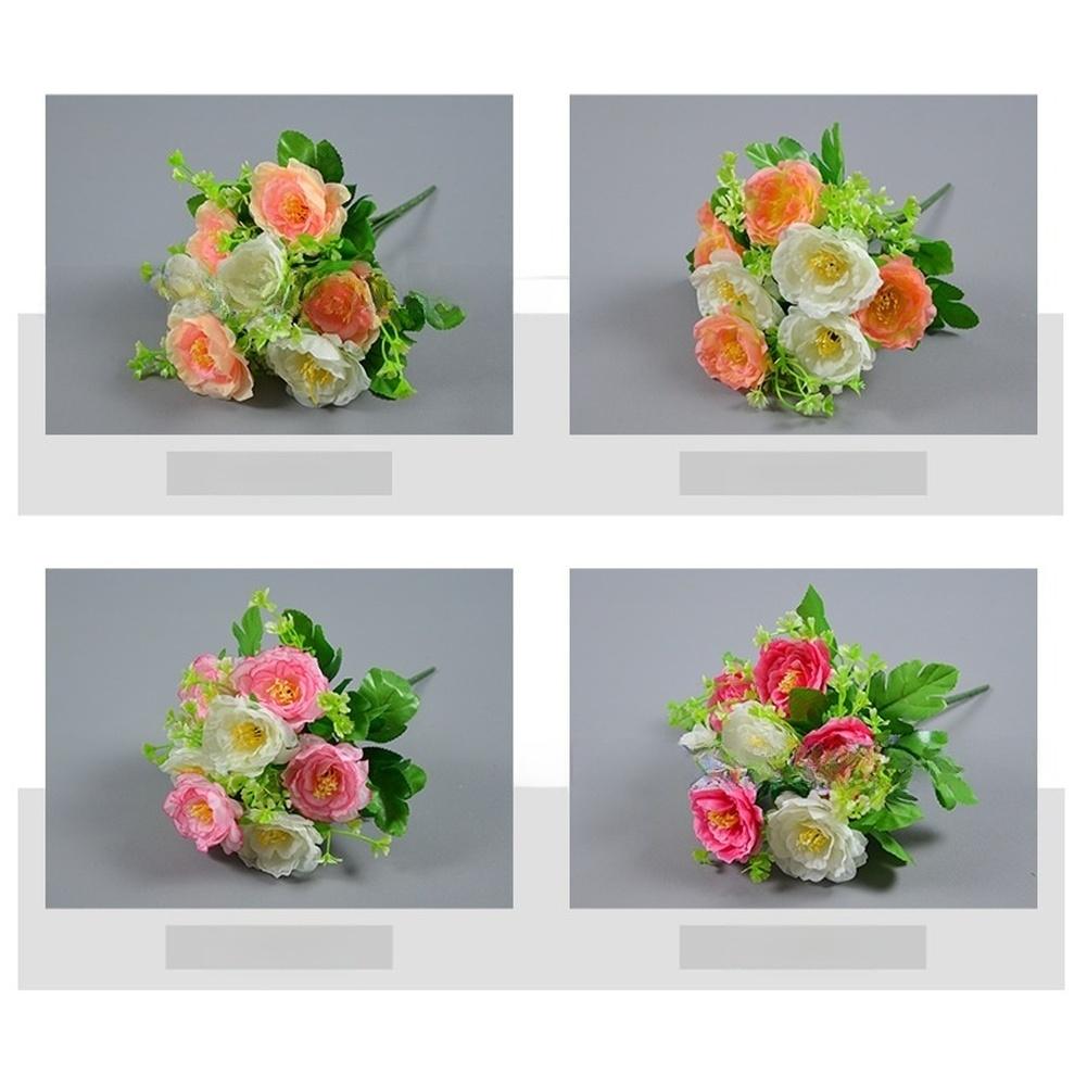 Realistic Silk Petals Artificial Flowers Plastic-wrapped Wire Stems