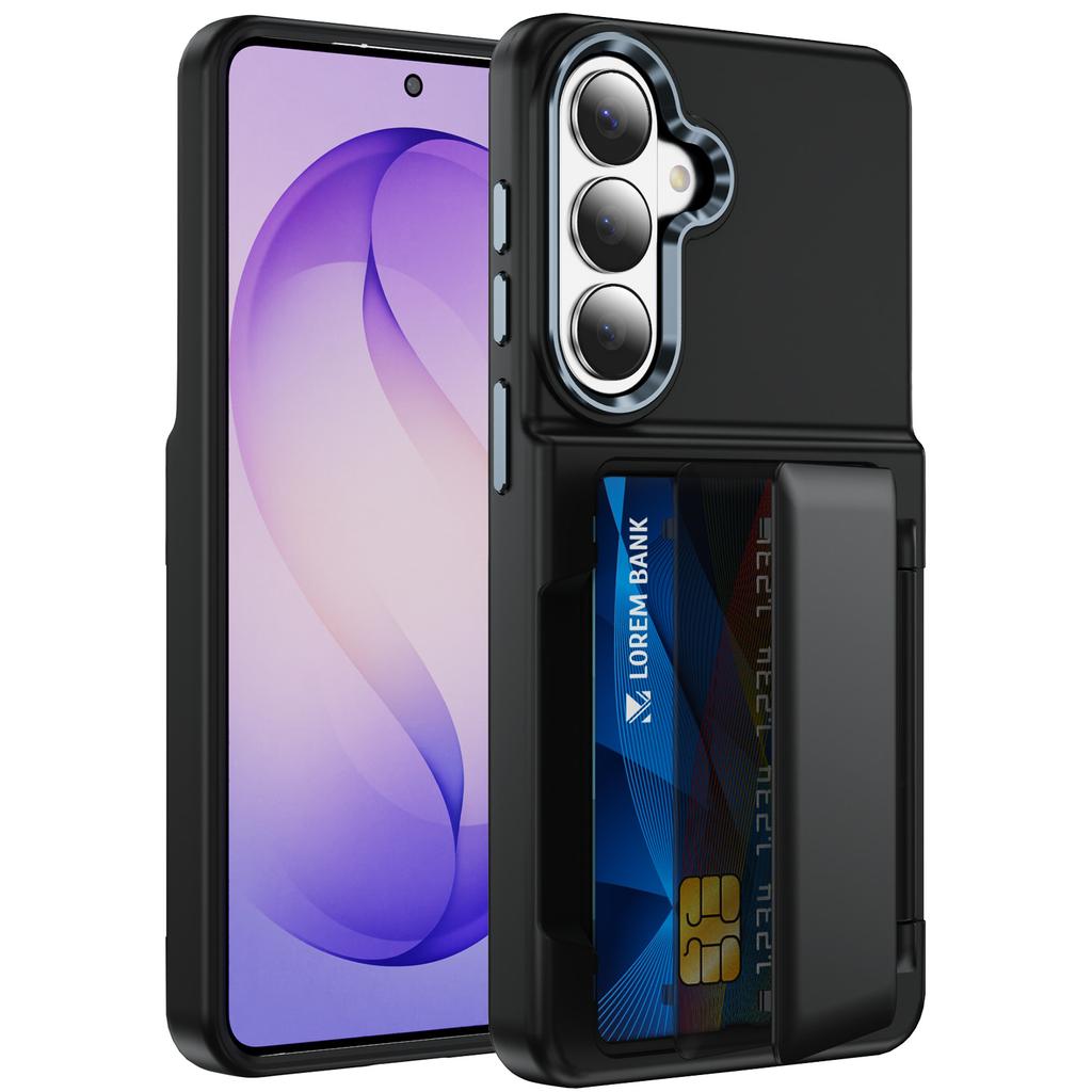 Card Pocket Holder Phone Cover Case for Samsung Galaxy S26 Ultra S25 S24 Plus S 26 25 24 Plastic Hard Phone Funda Capa Coque