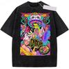 Japan Lustig Anime Dandadan Okarun Ken Takakura Grafikdruck T-Shirt Herren Damen Baumwolle Sommer Retro Gewaschen Lässig Übergroße Oberteile