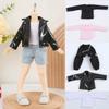 Fashion Long Sleeved T-shirt Princess PU Leather Jacket Coat for Azone Ob24 Dolls For Blythe Dolls