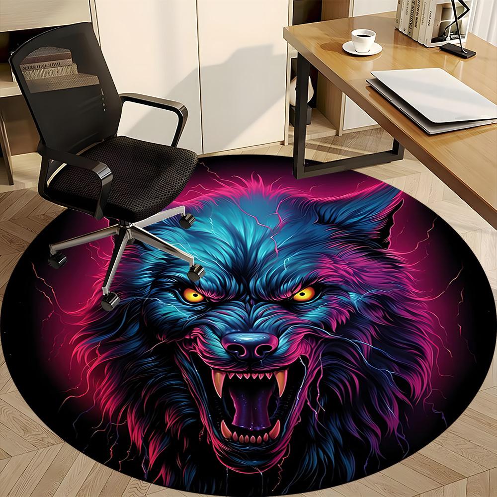 1ks Kulatý koberec Wolfpack Alpha Office, Pod kancelářské židle, Ložnice, Obývací pokoj, Domácí dekorace, Dekorace místnosti