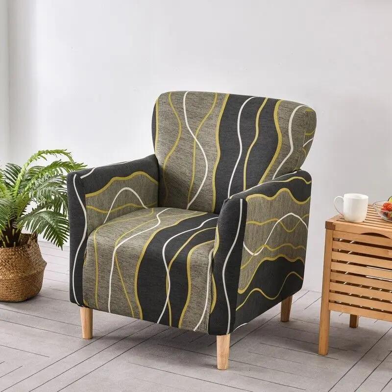 

Цветочный эластичный чехол для стула, дивана, односпального кресла, чехол для высокой спинки, защита мебели в гостиной, украшение для дома