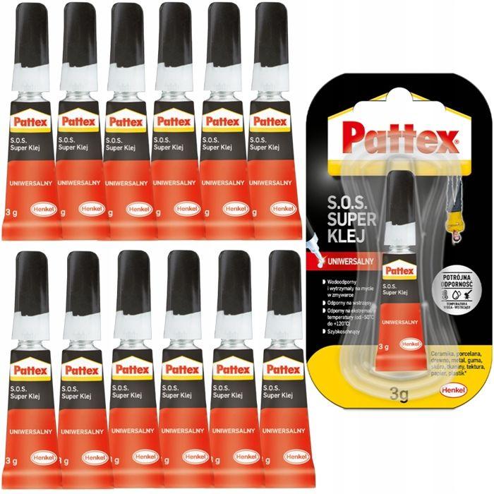 Instant Glue - Pattex - SOS Super Glue 3g X12 - Universal Water-resistant