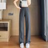 Plus Size 3XL 4XL Sweatpants Jogger Women Wide Leg Pants Retro High Waist Solid Elastic Woman Pant Black Loose Long Trouser