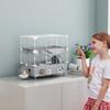 2-Tier, 3-Door Hamster Cage with Wheel and Tubes, Steel, PS and PP, 44.5x28x44 cm, Grey and White