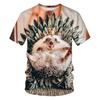 Funny Animal Hedgehog 3D Print T-Shirts Summer Oversized Harajuku Round Neck Short Sleeve Men's T-shirts