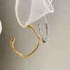 Elegant European & American Irregular C-Shaped Earrings for Women - Gold & Silver, Versatile New Year Fashion