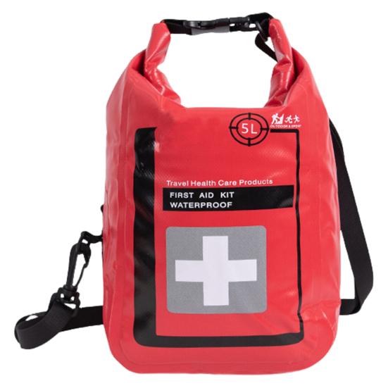 

5 л Сумка для оказания первой помощи в чрезвычайных ситуациях Водонепроницаемая Большой вместимости Портативная для улицы, путешествий, кемпинга, пеших походов, с закручивающимся верхом, органайзер для предметов первой необходимости 5L красный