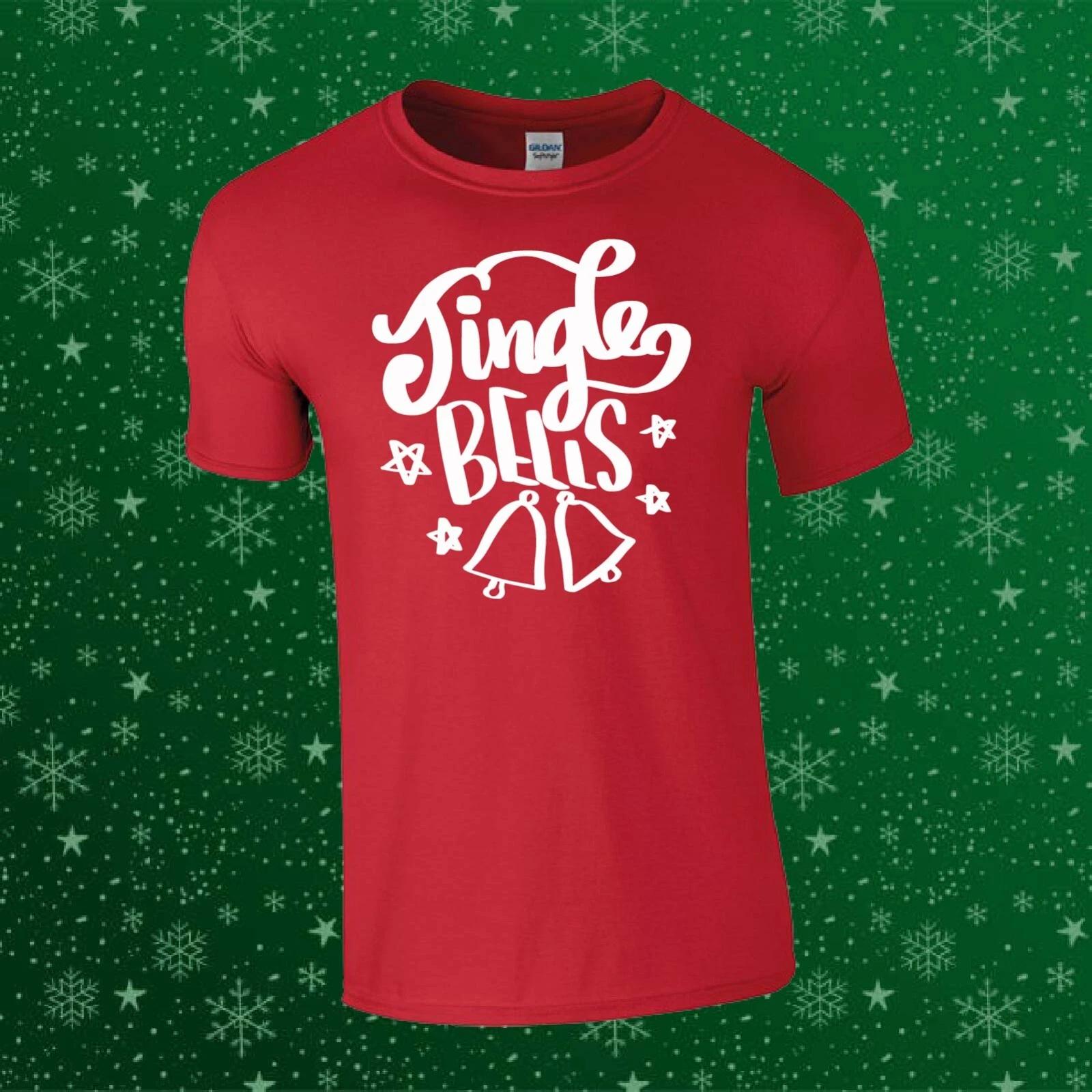 Jingle Bells Cute Funny Christmas Xmas Gift Kids/Adults Top T-shirt S
