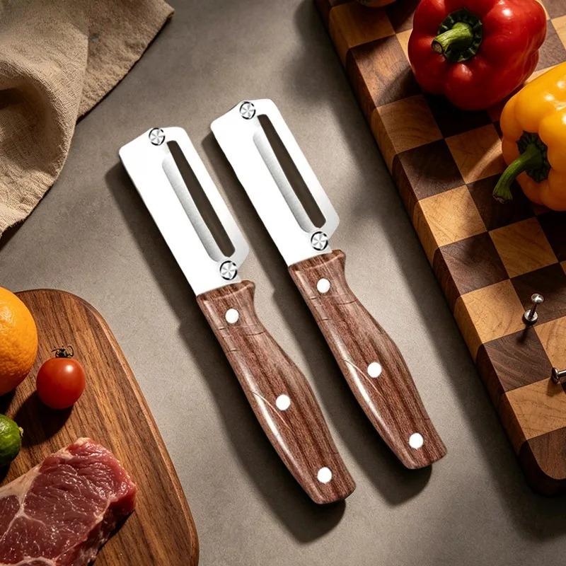 Éplucheur en acier inoxydable Cuisine Ménage Couteau à canne à sucre pour ananas Citrouille Râpe Éplucheur Outils de grattage Fruits Légumes