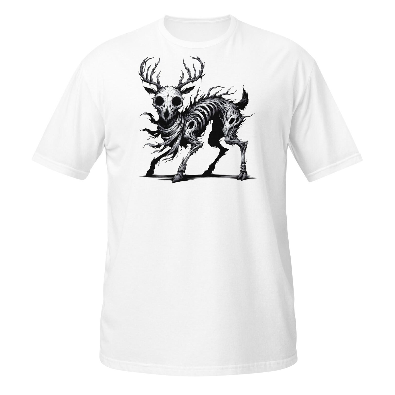Skeleton Deer T-Shirt | Forest Spirit with Antlers | Gothic Horror Tee S разноцветный