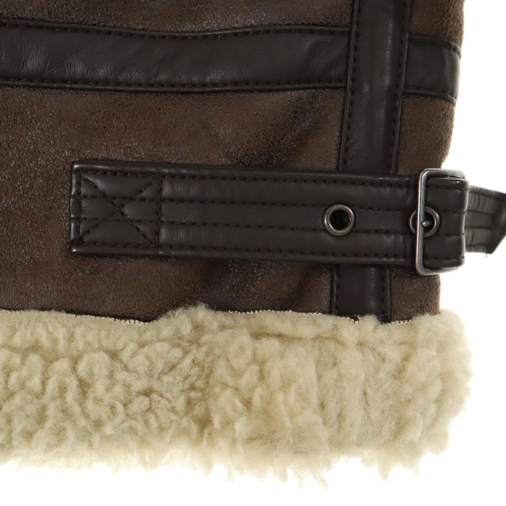 ALPHA INDUSTRIES INC B-3 Fake Mouton Jacket S Brown Bomber Flight Women Used