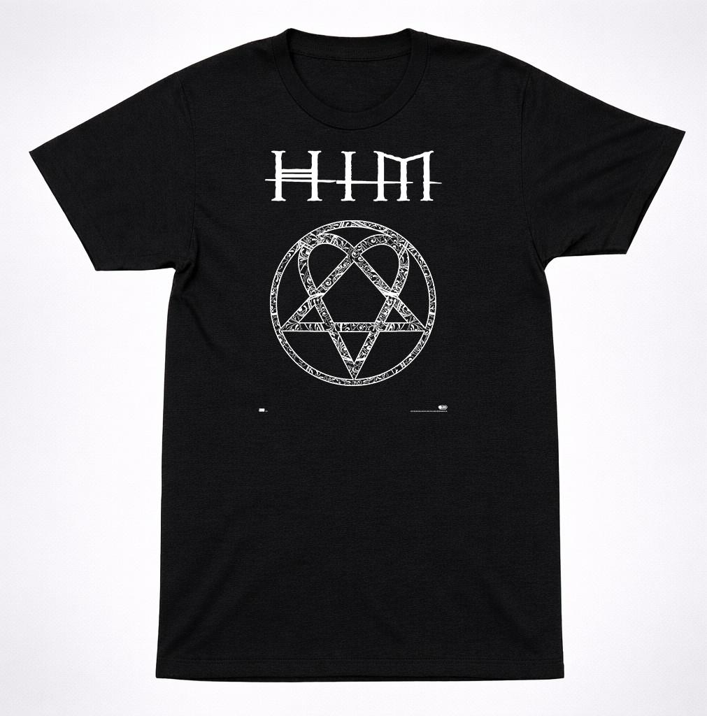 Футболка с символом Heartagram группы HIM Черная Готическая Любовь Металлическая Группа Футболка Унисекс S разноцветный