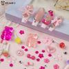 12 Gitter Nagel Resin Schleife Bär Nägel Kunst Charms Schleifen Herzen Blume Kawaii DIY Deko Lutscher 3D Maniküre Strass Werkzeuge