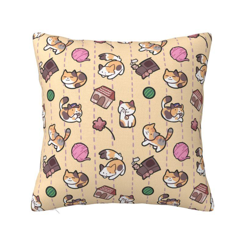 Colorful Cartoon Kitten Cat Throw Pillow Case Home Decorative Luxury Cushions Cover For Sofa Car Square Polyester Pillowcase