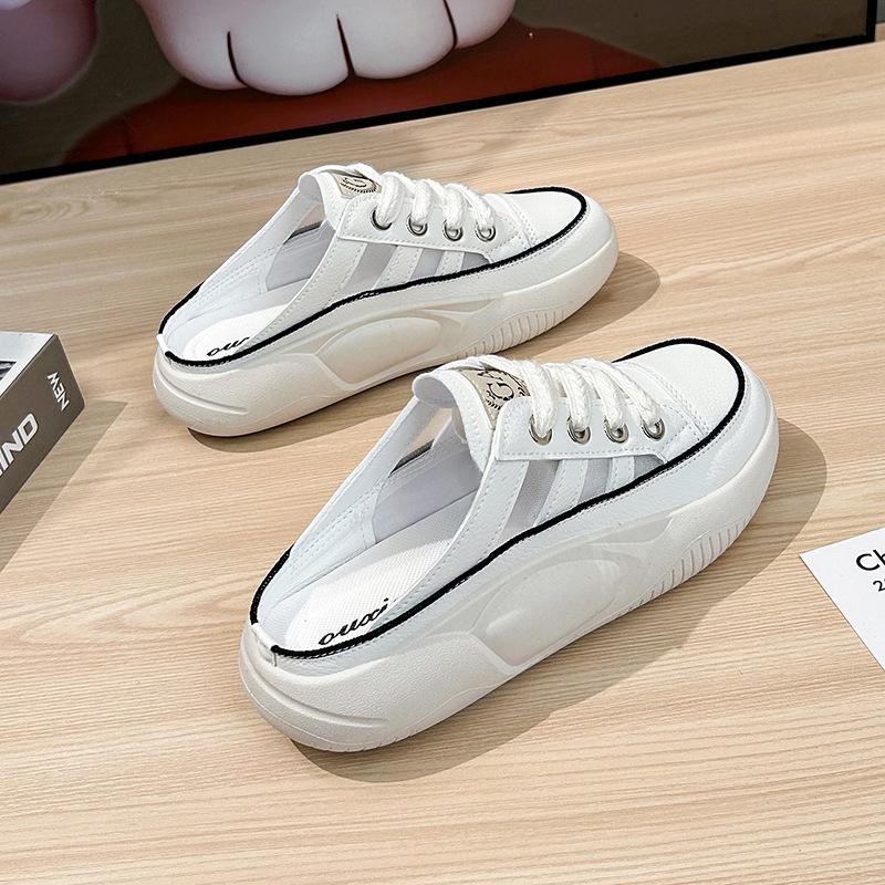 New Women's Summer Half Tugging Thick Sole One-foot-punching Women's Casual Shoes Outdoor Running Sports Shoes Cross-border