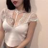 Black Lace Halter Top with Deep V-Neck - Sexy, Slimming Summer Tank for Women (2025 Collection)