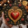 Vintage Religious Tin Sign Sacred Heart of Jesus Metal Wall Art Home Decor
