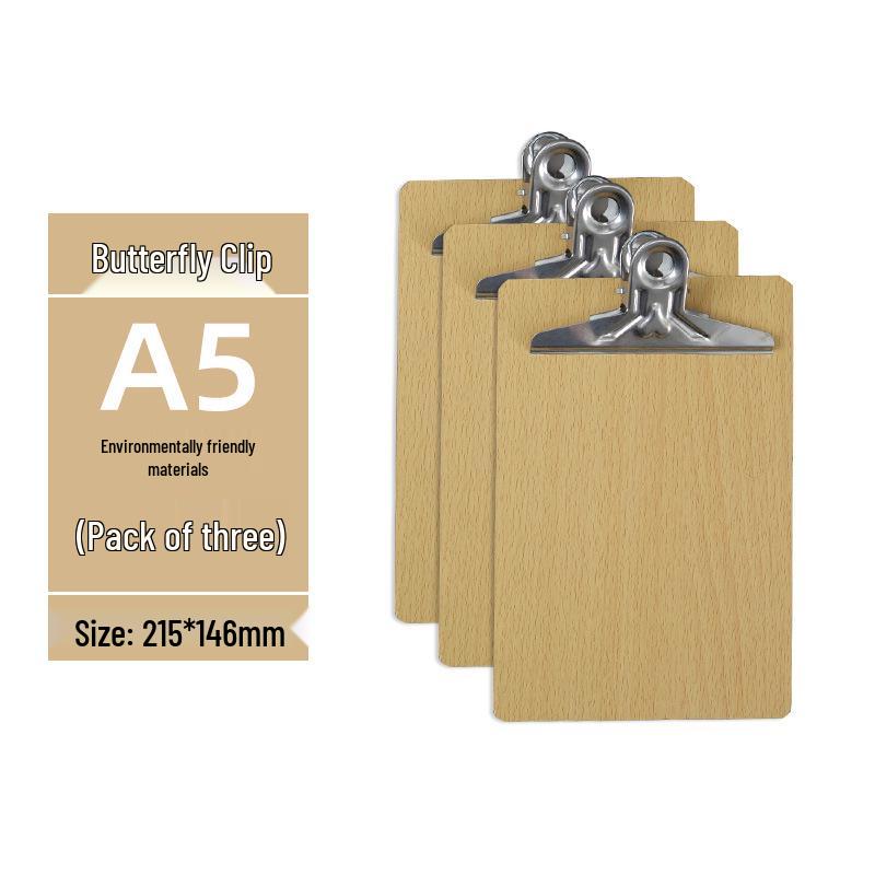 5 Wooden Clipboards Set: Includes 4 Clipboards with Pen Holders, 5 Writing Pads, and 16 File Boards for Restaurant Order Management