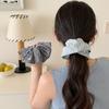 Korean Style Small Fresh Blue Striped Large Intestine Headband Niche Lazy Style Low Ponytail Headband Women's Hair Accessory