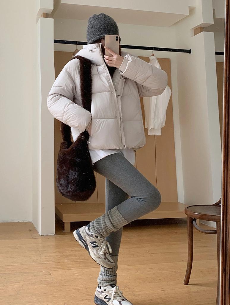 Women’s Short Hooded Windproof Thicken Warm Winter Jacket With Adjustable Hem