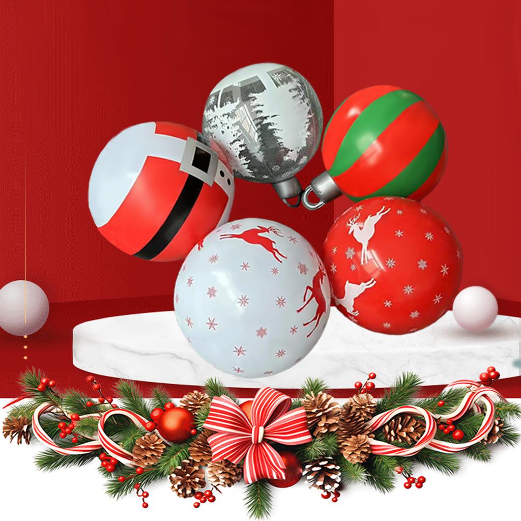 26 Inch Light Up PVC Inflatable Christmas Ball with Light Remote PVC Giant Inflatable Christmas Balls Christmas Decorations Ball