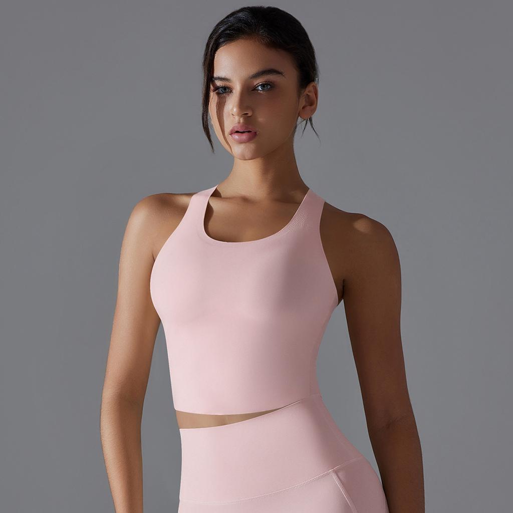 New Seamless Sports Back Bra With Skin Friendly And Breathable Yoga Vest, Shockproof And Gathered Back Yoga Bra