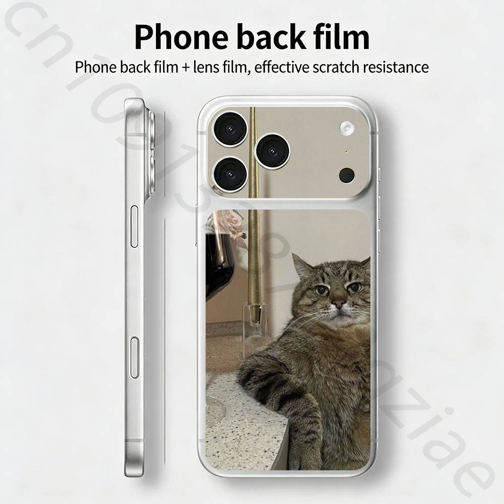 

Смешные мемы с домашними кошками Для iPhone 17 pro Max /17 pro Полное покрытие Наклейка Кожаная Обёртка 3D Цветная Задняя Защитная Пленка-Наклейка iPhone17promax