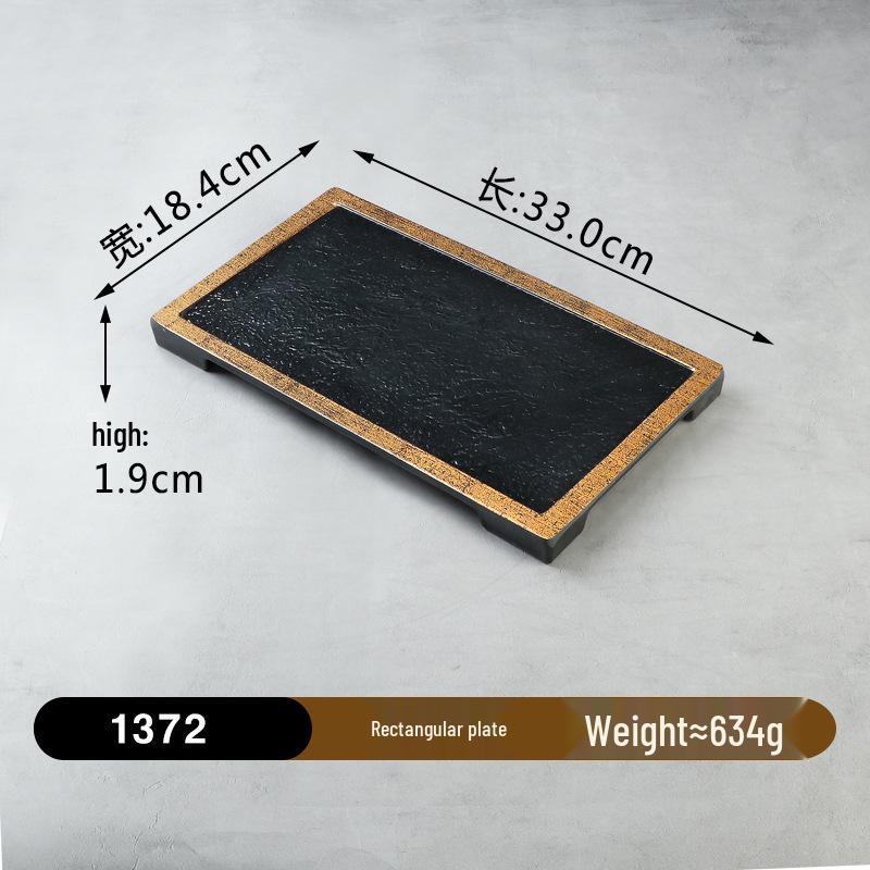 Melamine Imitation Porcelain Hot Pot & BBQ Plate with Handle