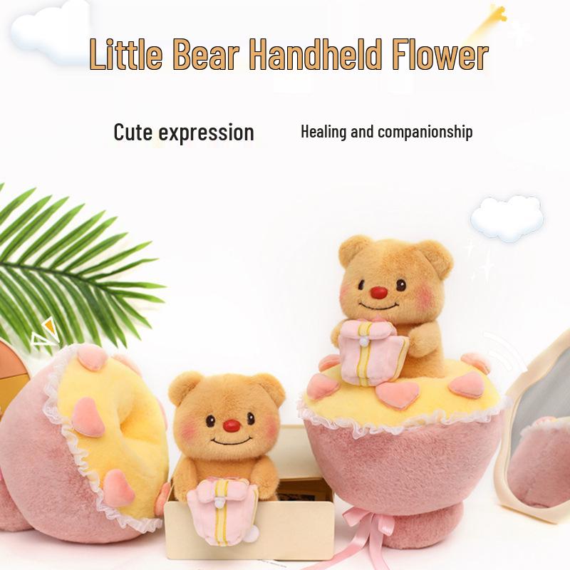 Large Plush Butter Bear Bouquet Doll for Hugging and Sleeping