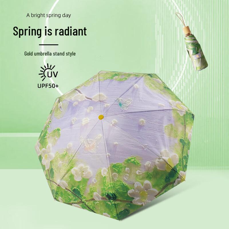 Miling Xunchi Double-Sided Oil Painting Folding Umbrella